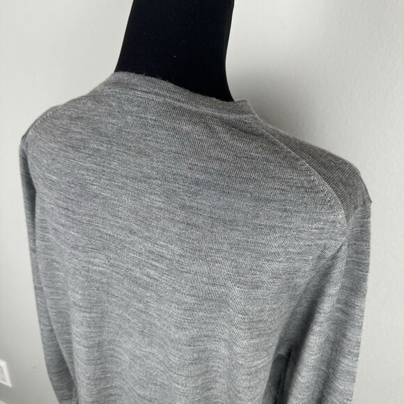 Muji Cardigan Womens Extra Large Grey 100% Wool Washable Japan Minimalist Casual - Picture 8 of 13